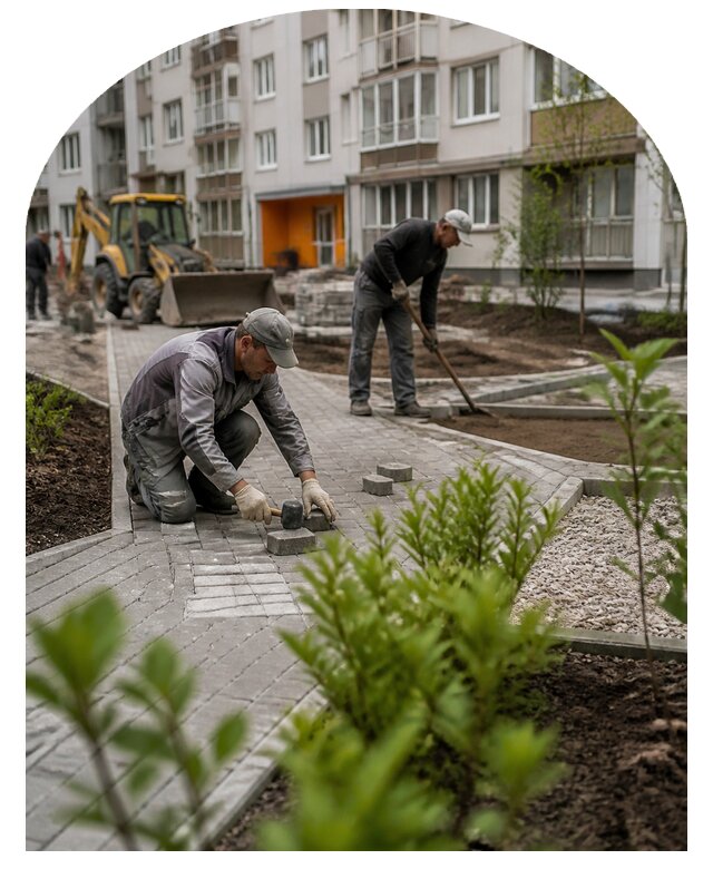 Благоустройство двора многоквартирного дома в Ростове-на-Доне